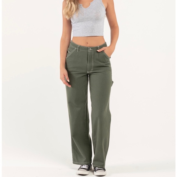 RSQ Denim - RSQ Olive Green Denim Painter Pants Size XS